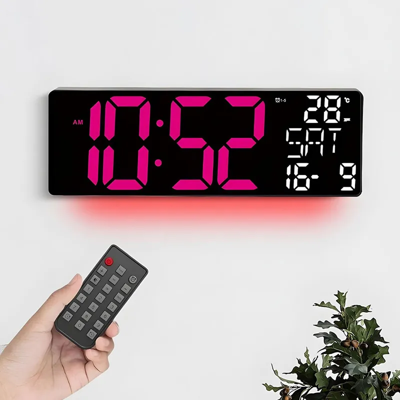 Horloge Numérique Murale LED à Éclairage Inférieur – ساعة رقمية للحائط و المكتب بإضاءة سفلية 